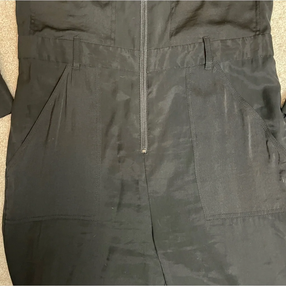 Karen Millen Black Long Sleeved Zippered Jumpsuit Sz US 6